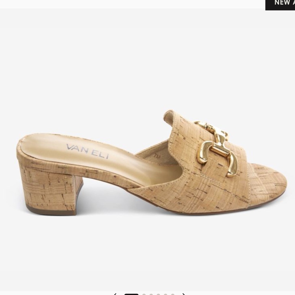 New Without Box Vaneli Oksana Sandal in Natural Cork, Size 7.5 Medium Width - Picture 2 of 7